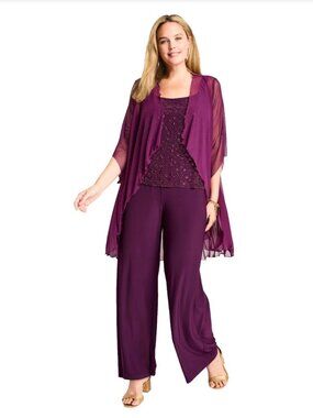 2X Woman Within Occassion Top Attached Sheer Overlay